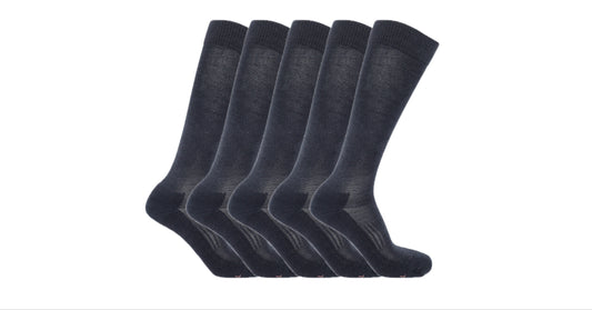 Five Black Classic Long Socks from Soleberie