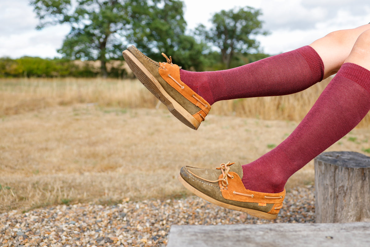 Burgundy Classic Long Socks