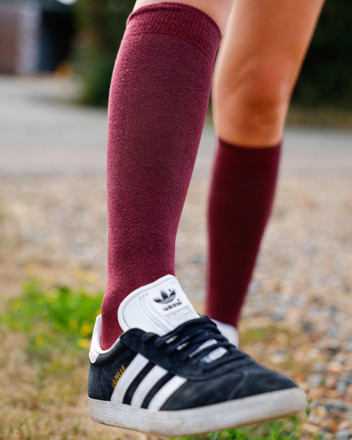 Burgundy Classic Long Socks