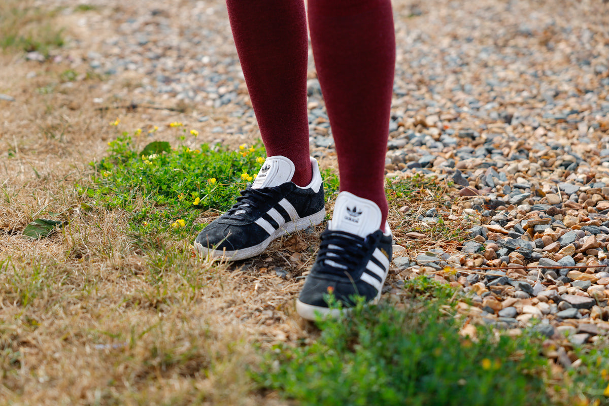 Burgundy Classic Long Socks
