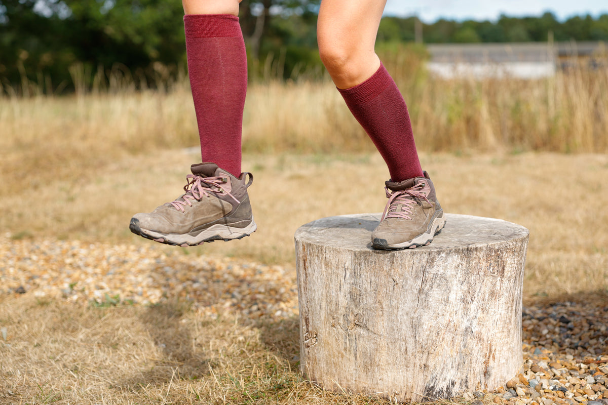 Burgundy Classic Long Socks