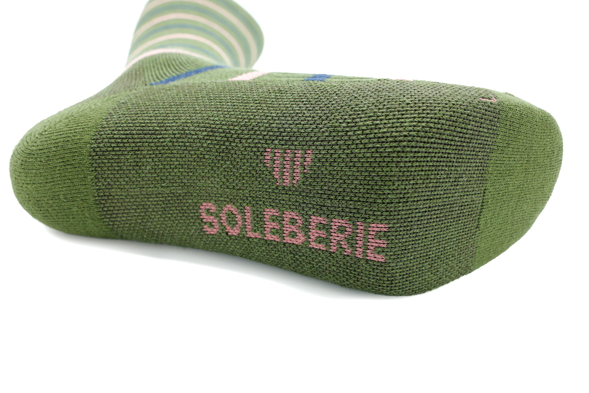 Green Stripe Classic Long Socks