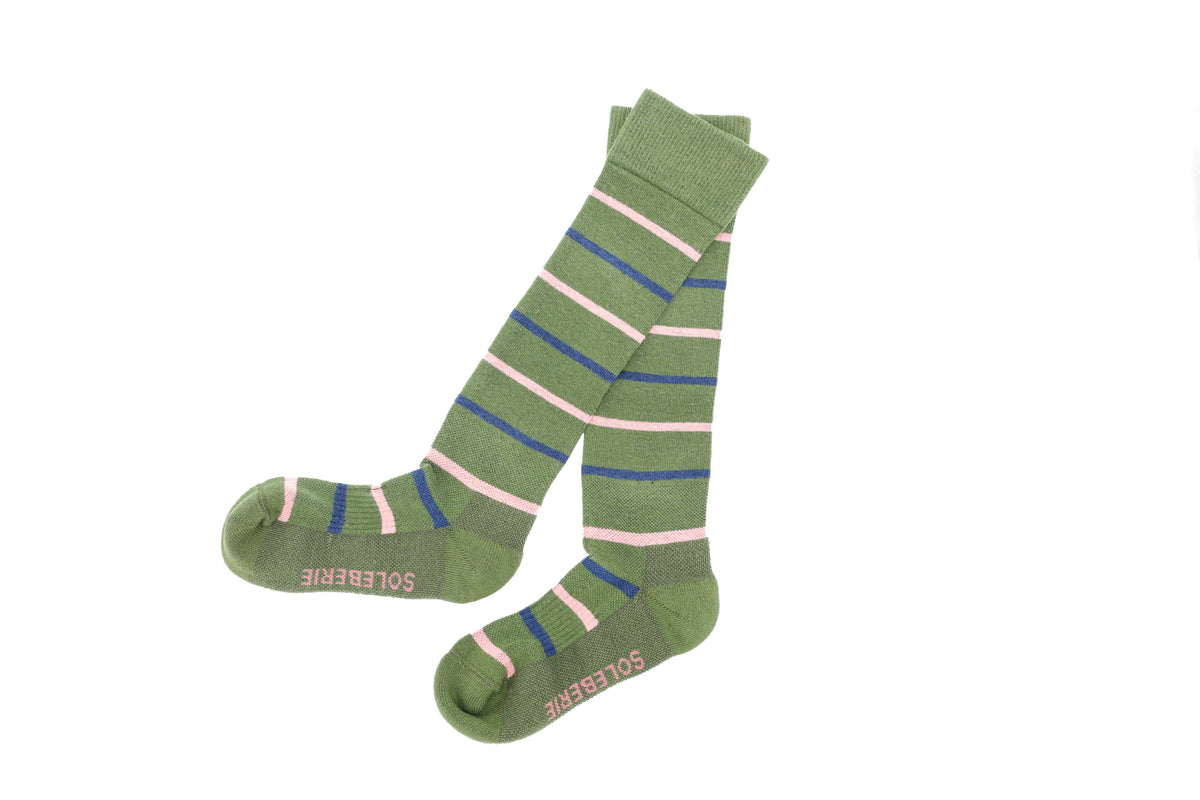 Green Stripe Classic Long Socks