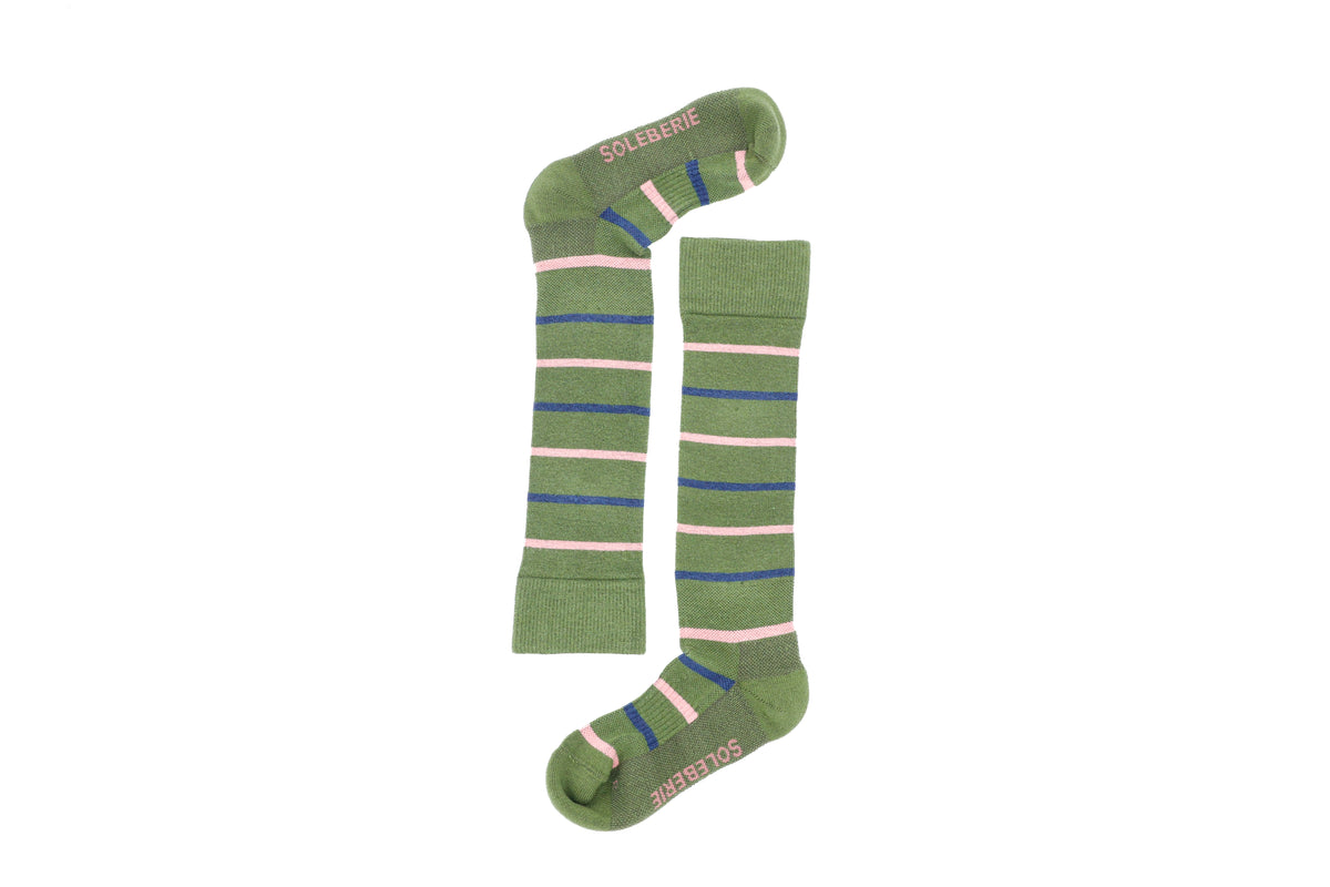 Green Stripe Classic Long Socks