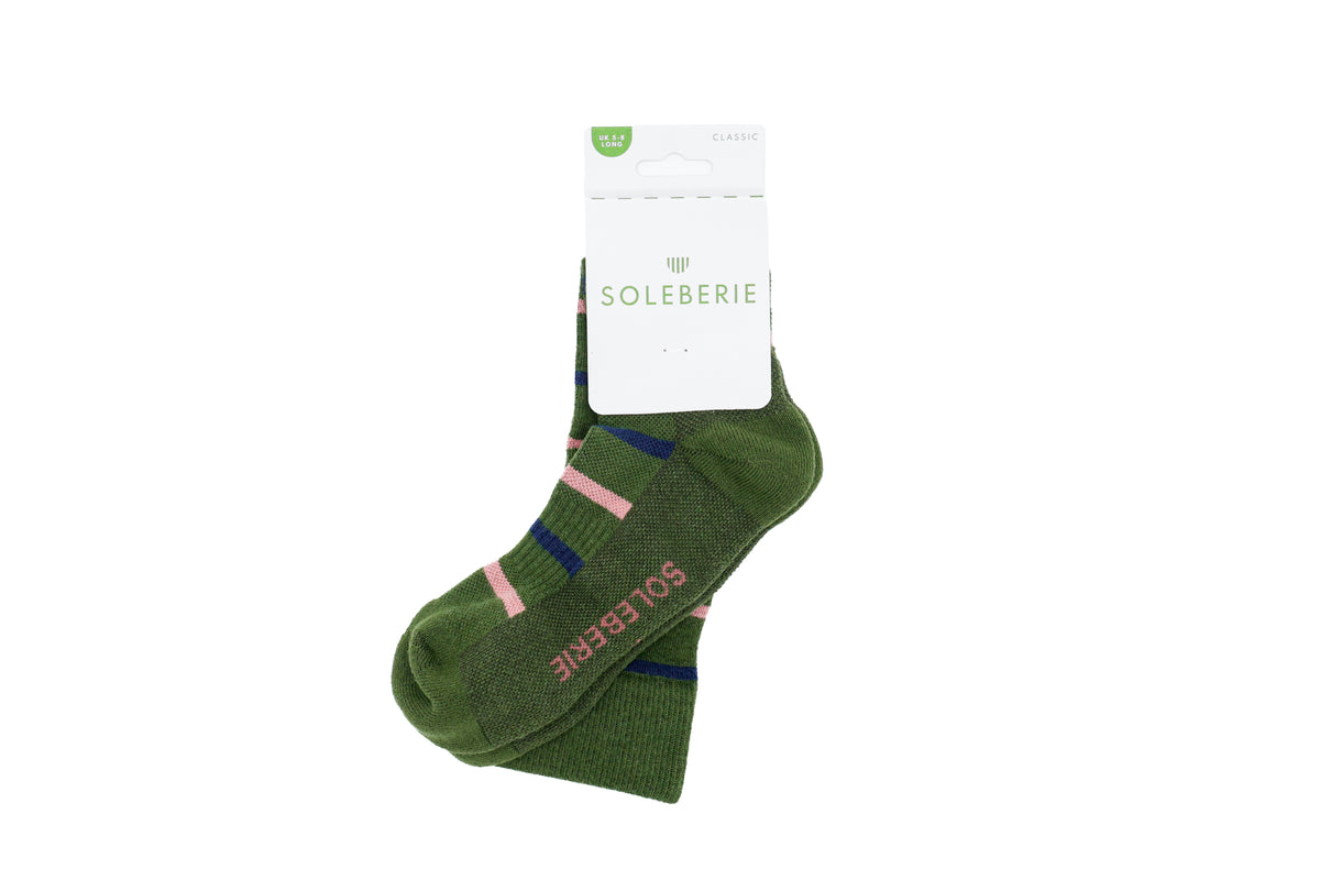 Green Stripe Classic Long Socks