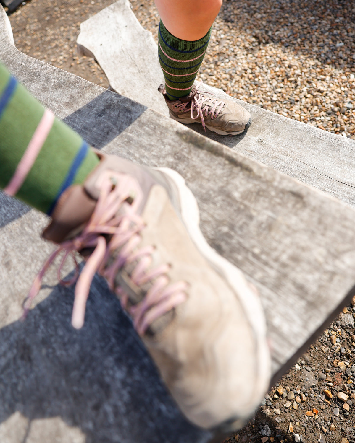 Green Stripe Classic Long Socks