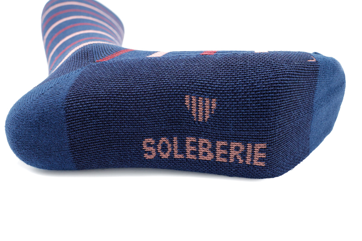 Navy Stripe Classic Long Socks