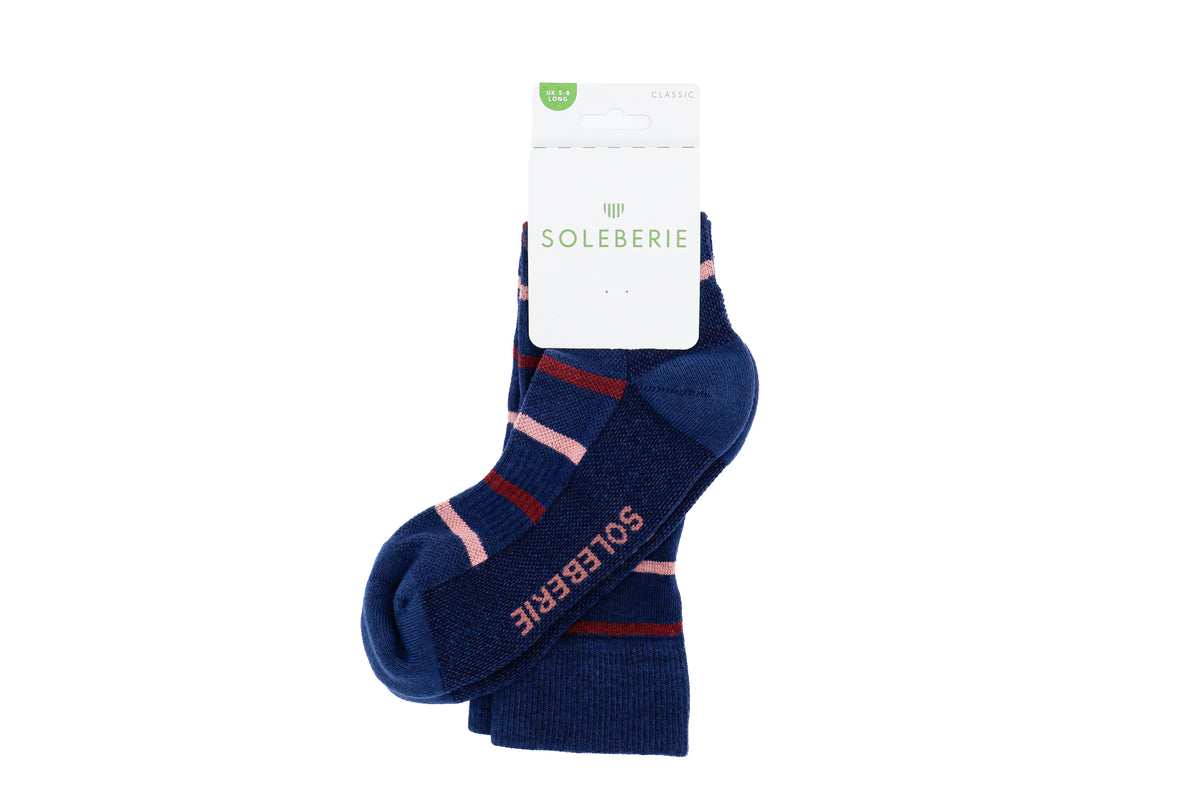 Navy Stripe Classic Long Socks