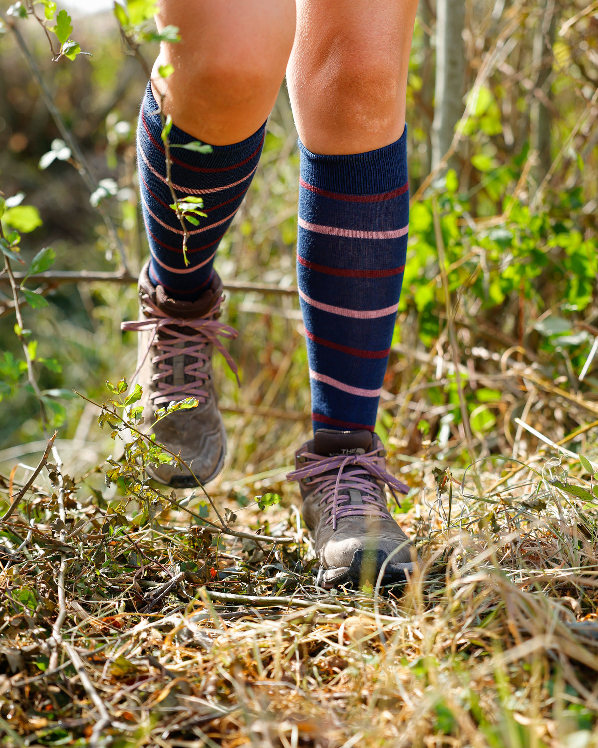 Navy Stripe Classic Long Socks