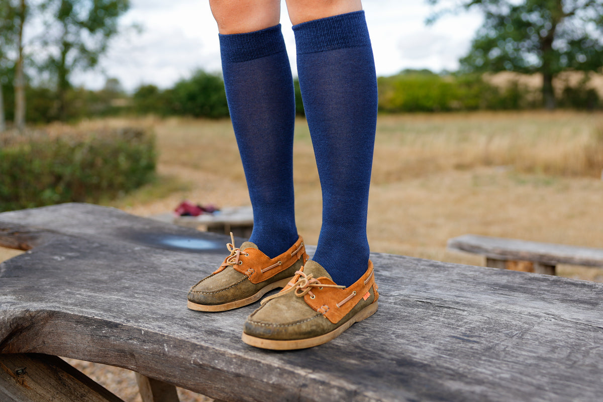 Navy Classic Long Socks