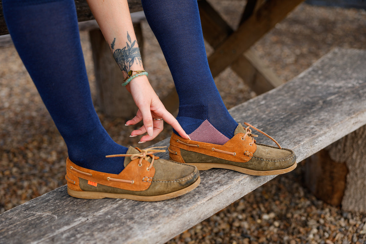 Navy Classic Long Socks
